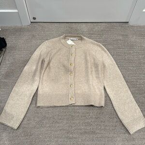 Abercrombie Crew Cardigan Sweater Beige XS